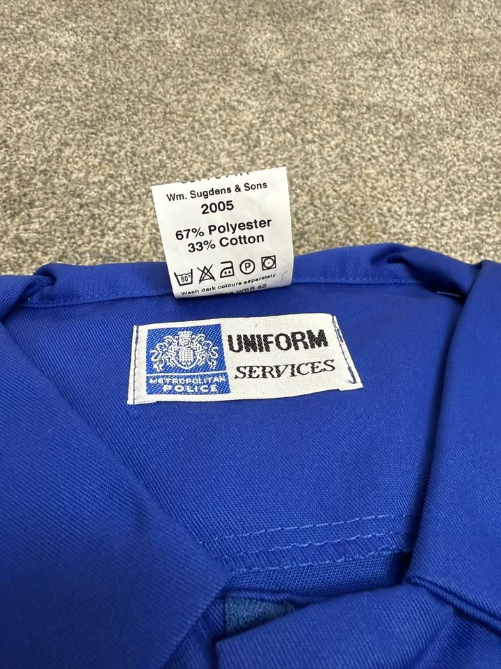 Rare Ex Metropolitan Police Blue Coveralls NEW 45.5" Chest Collectors Film Display