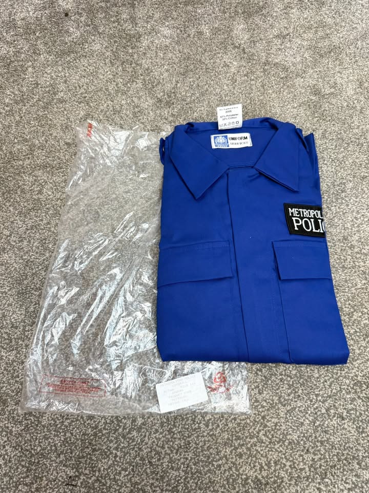 Rare Ex Metropolitan Police Blue Coveralls NEW 45.5" Chest Collectors Film Display