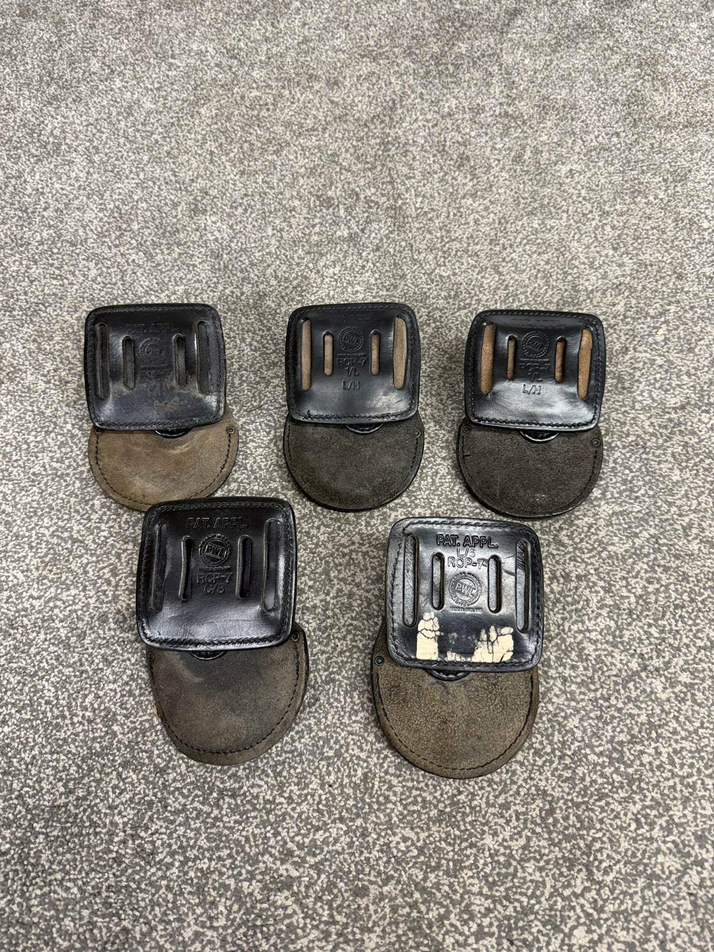 5x Ex Police PWL Leather Handcuff Holder Job Lot Belt Pouch Security Uniform