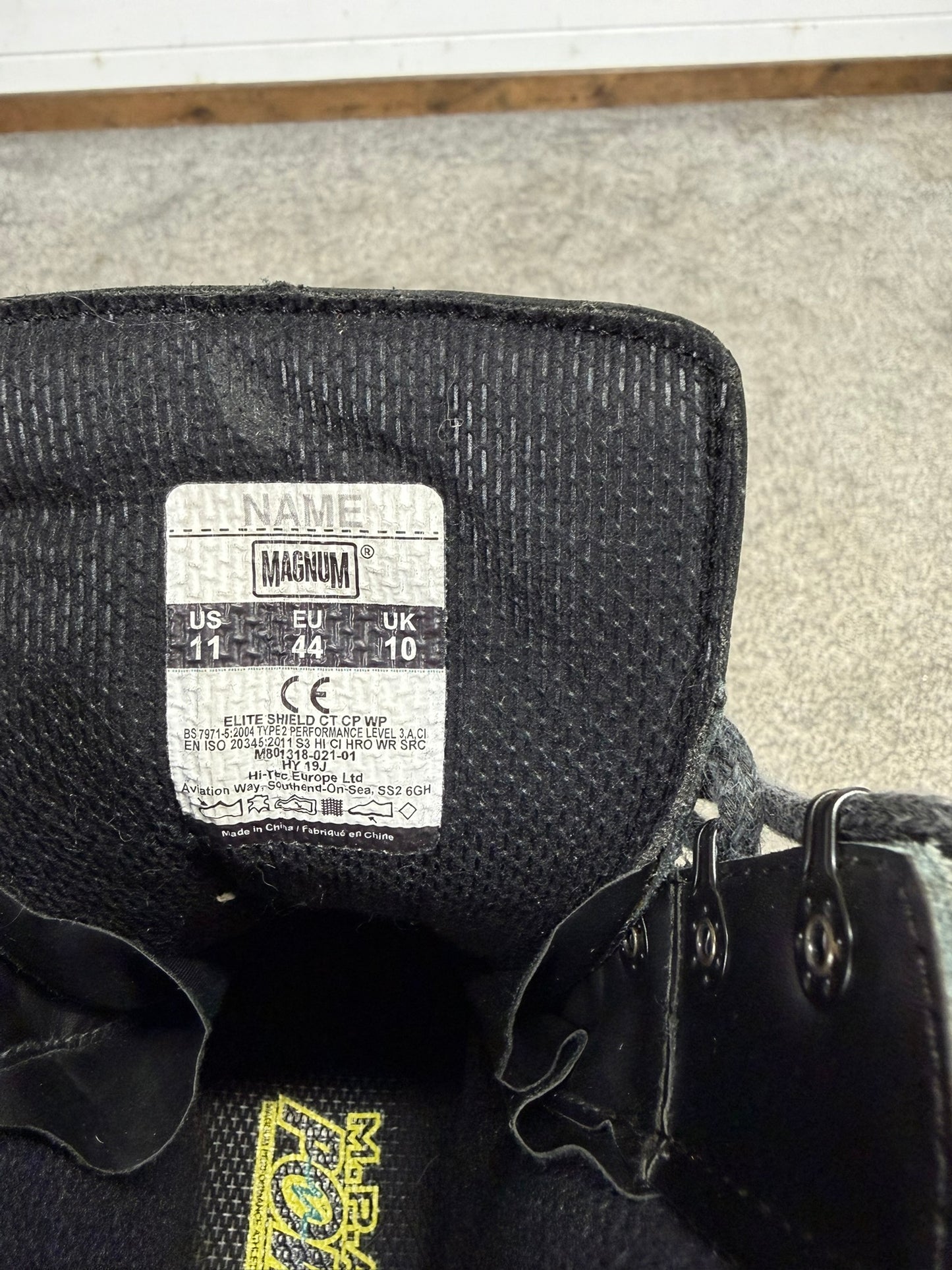 Magnum Elite Shield Met Black Leather Combat Boots UK 10 Ex Police Security Work