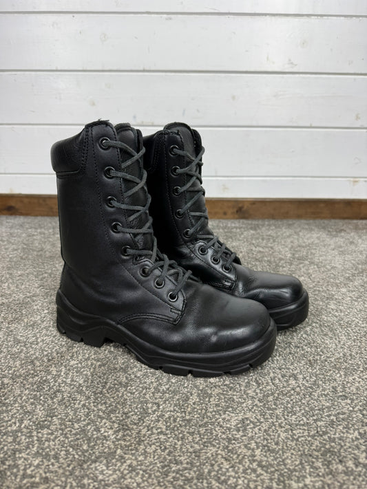Ex Police Black Leather Boots Bata Industrials Safety Steel Toe UK4
