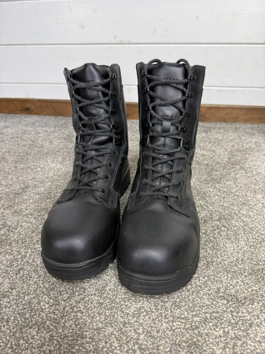 Ex Police Magnum Elite Shield Combat Boots Black Leather UK 10.5 Security Work