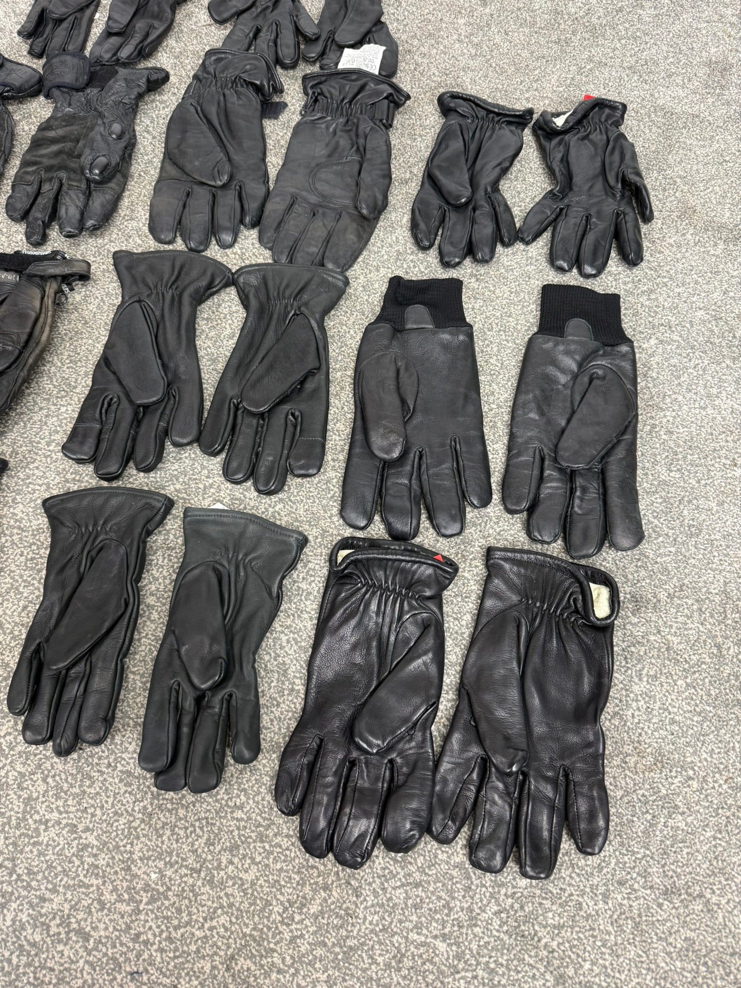 11x Ex Police Black Leather Gloves Job Lot Bundle Security Work Gloves