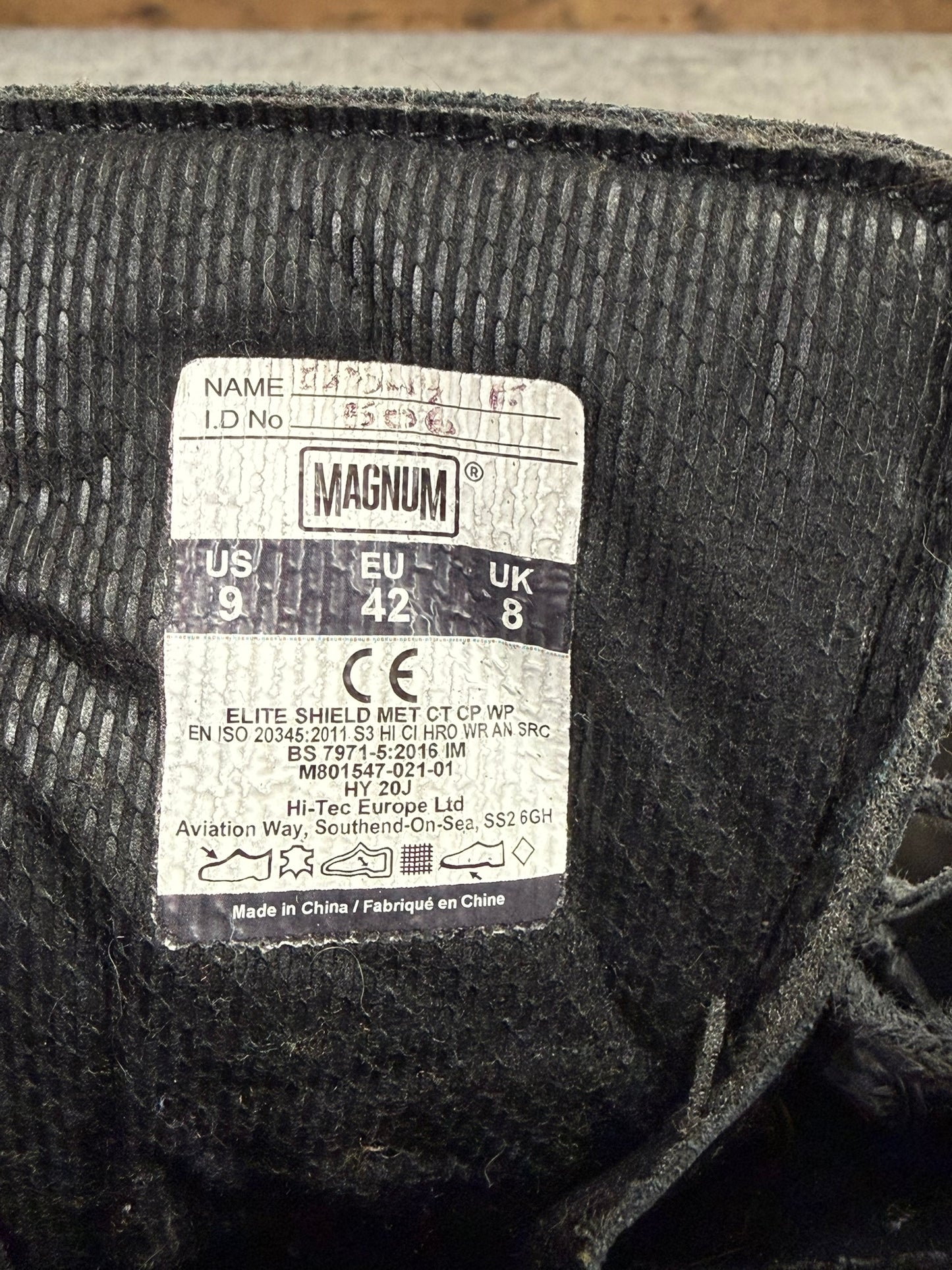 Magnum Elite Shield Met Black Leather Combat Boots UK 8 Ex Police Security Work