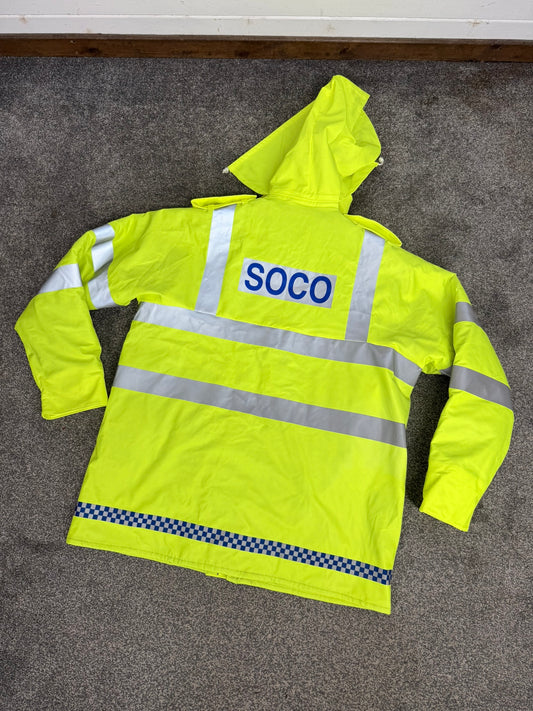 NEW Ex Police SOCO Hi Vis Waterproof Jacket Coat Quilted Liner - XL Film TV Display