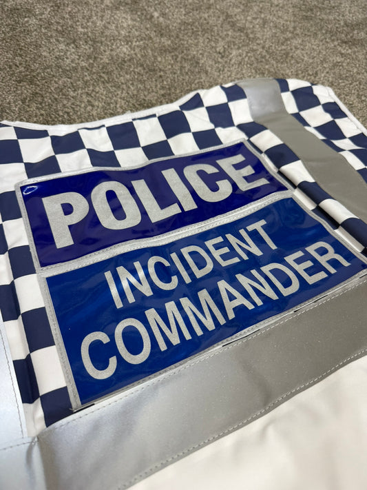 NEW Ex Police Incident Commander White Vest Tabard LARGE Film TV Collector Display