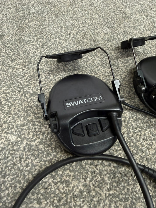 SwatCom Waterproof Headset Ex Police Helmet Mounted WORKING