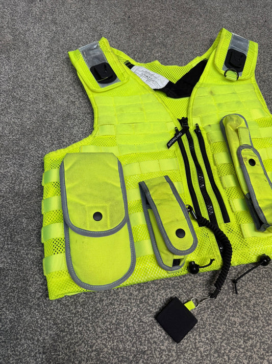 Ex Police Safariland Hi-Vis MOLLE Vest & Pouches Tactical Security Vest X LARGE