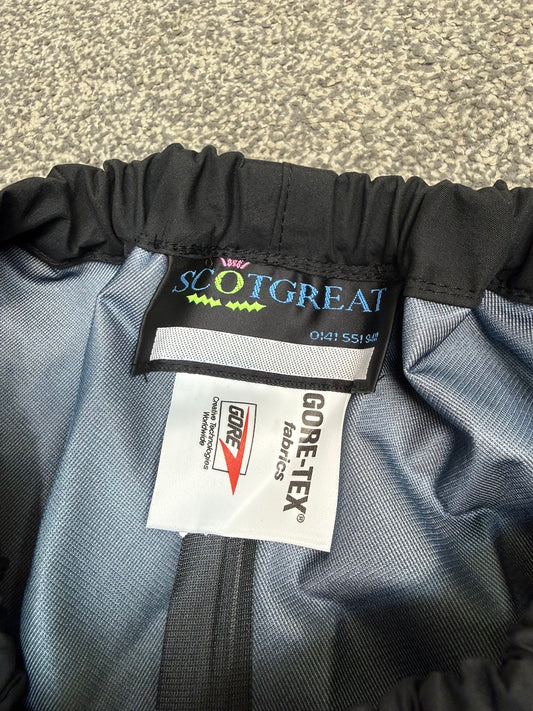 Ex Police Black Gore-Tex Trousers Scotgreat Waterproof Over Trousers - LARGE