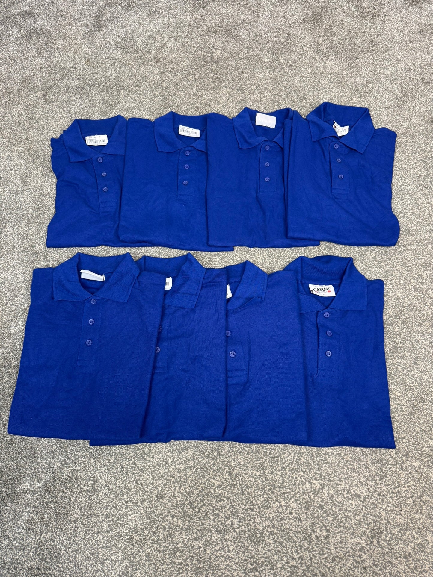 8x Royal Blue Polo Shirts T-Shirt Job Lot Bundle - SMALL
