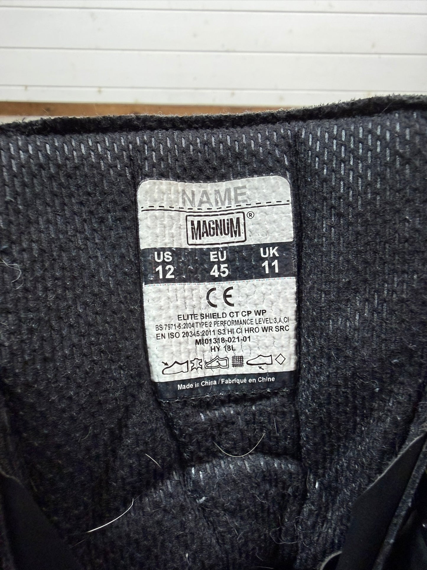 Ex Police Magnum Elite Shield Safety Boots Black Leather UK 11 Security Work