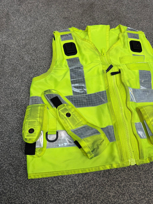 Ex Police Hi Vis Utility Vest & Pouches Model 774 Left Handed Patrol SIA Security