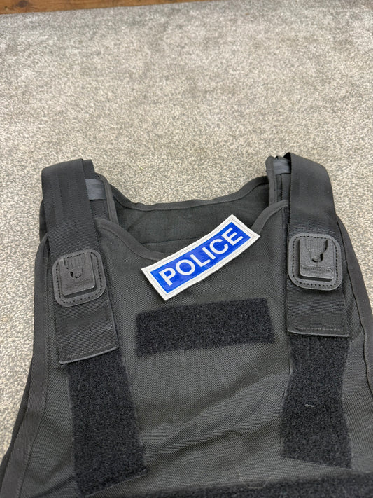Ex Police Mehler Ballistic Body Armour Hard Plate Carrier Vest Cover BADGED