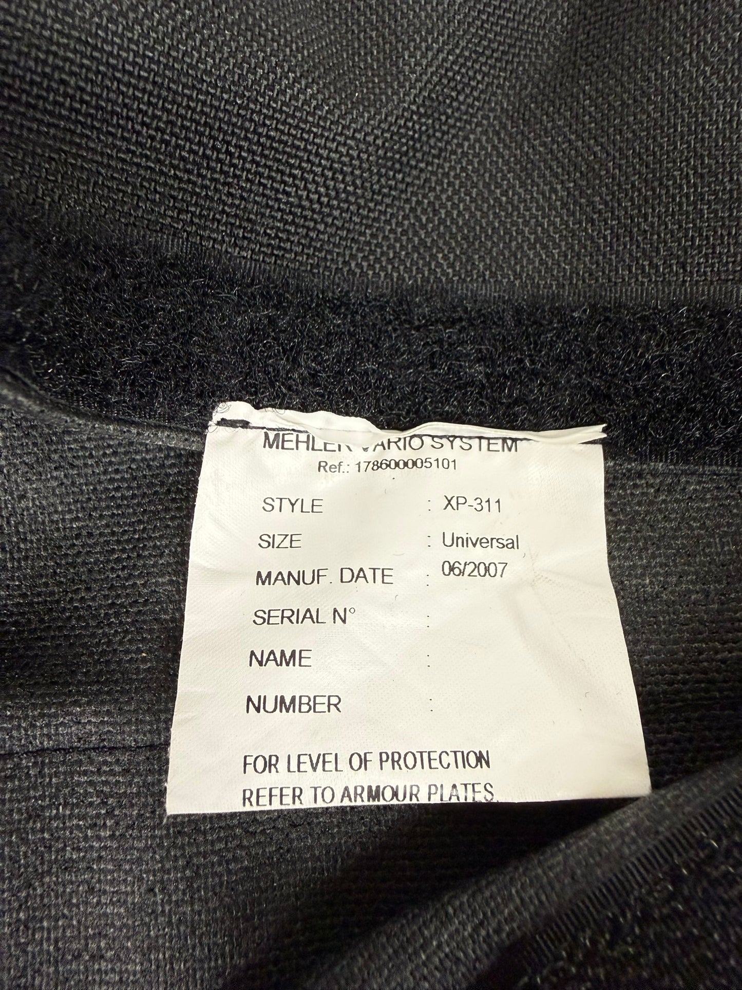 Ex Police Mehler Ballistic Body Armour Hard Plate Carrier Vest Cover BADGED