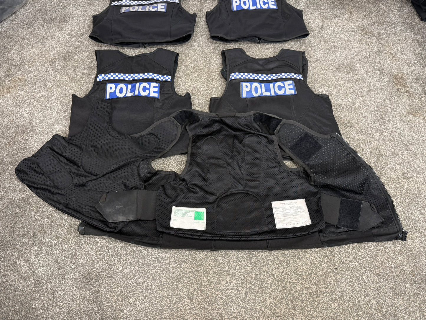 5x Ex Police Cooneen Body Armour Cover Job Lot Badged Security Film TV