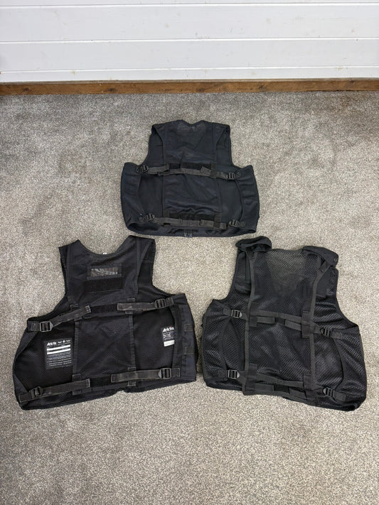 3x Ex Police Black Utility Tac Vest Job Lot SMALL Security Equipment Patrol Arktis Vest