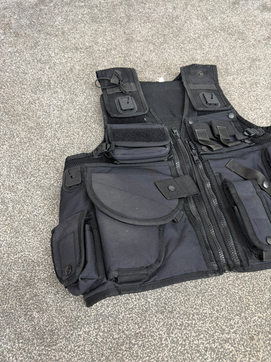 Arktis Black Tactical Vest Ex Police Utility Taser Vest Airsoft Security Patrol - Small
