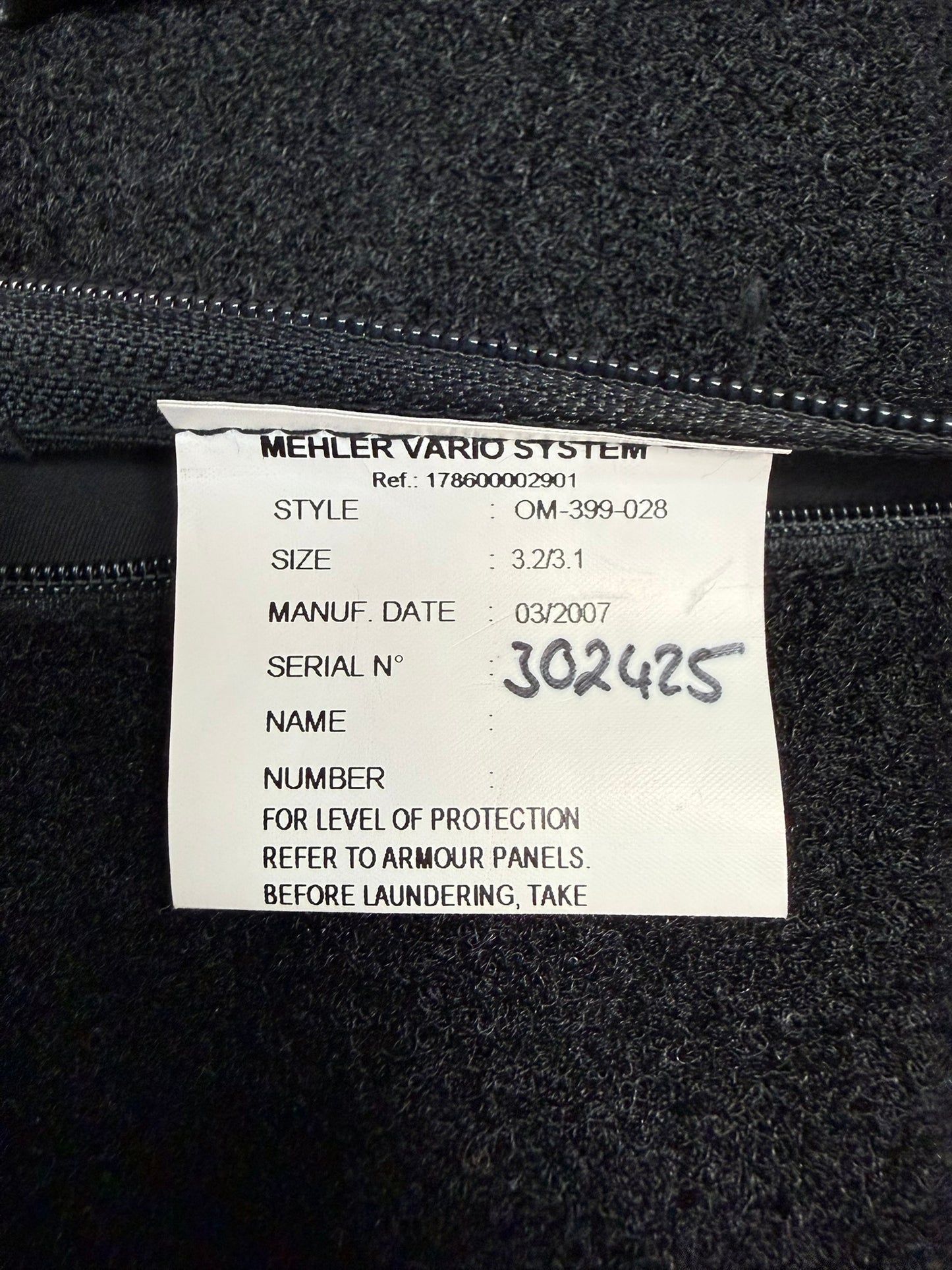 Ex Police Mehler Body Armour Cover BADGED - LARGE TV Film Security Uniform