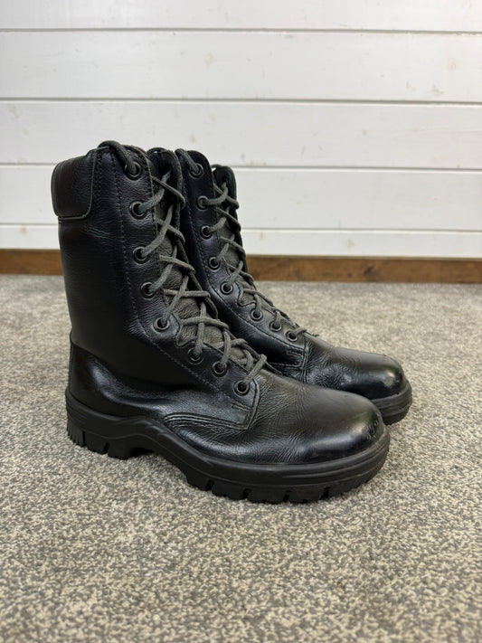 Ex Police Black Leather Boots Bata Industrials Safety Steel Toe UK 5