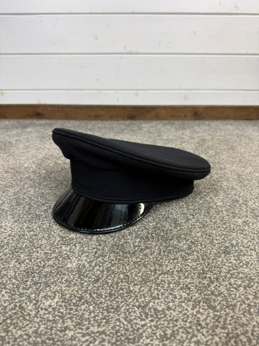 Ex Police Black Peak Cap Genuine Issue Chauffeur Fancy Dress Film Prop Collectible