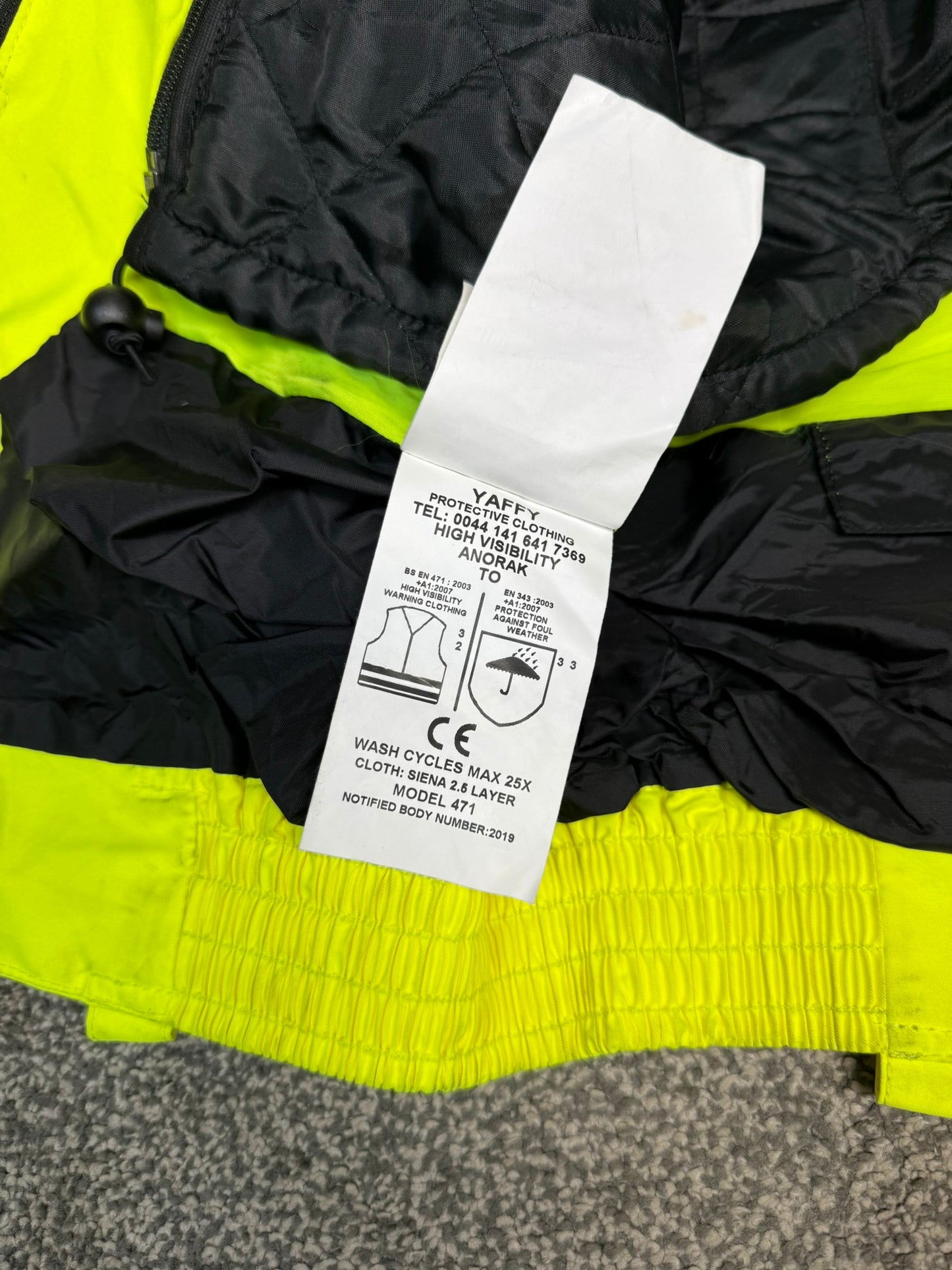 Ex Police Waterproof Hi Vis Bomber Jacket BADGED With Quilted Liner MEDIUM Collector Display Film TV Uniform