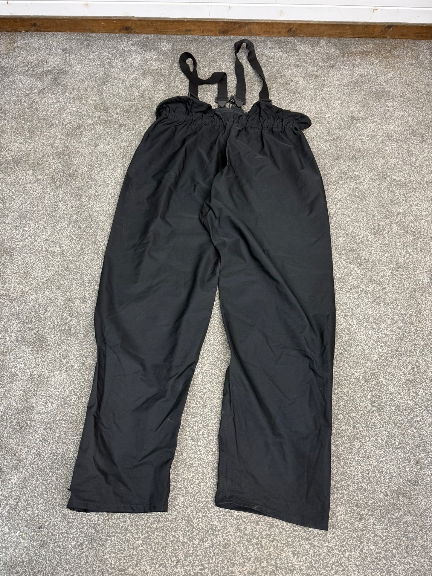 Ex Police Black Gore-Tex Salopettes Waterproof Waders Over Trousers - X LARGE