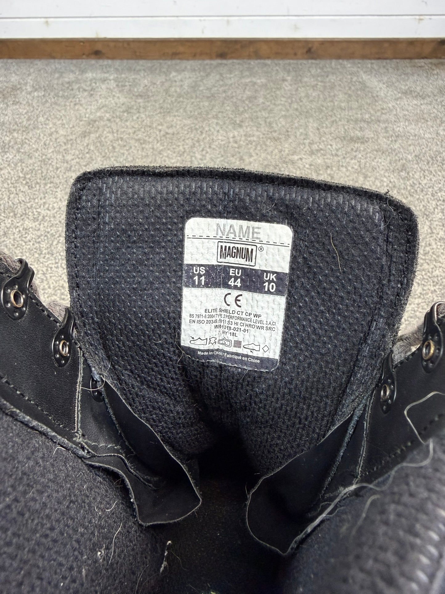 Ex Police Magnum Elite Shield Combat Boots Black Leather UK 10 Security Work
