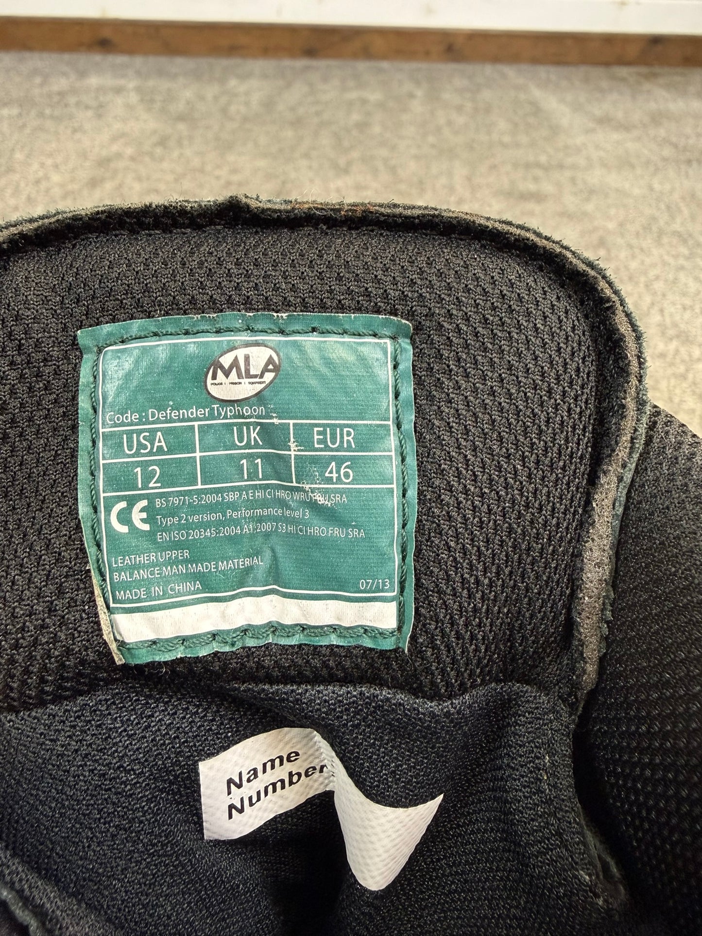 MLA Defender Typhoon Boots UK 11 Public Order Security Ex Police