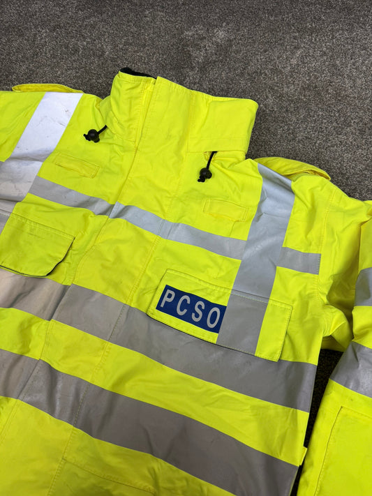 Ex PCSO Police Hi-Vis Badged Gore-Tex Waterproof Bomber Jacket Film TV Display
