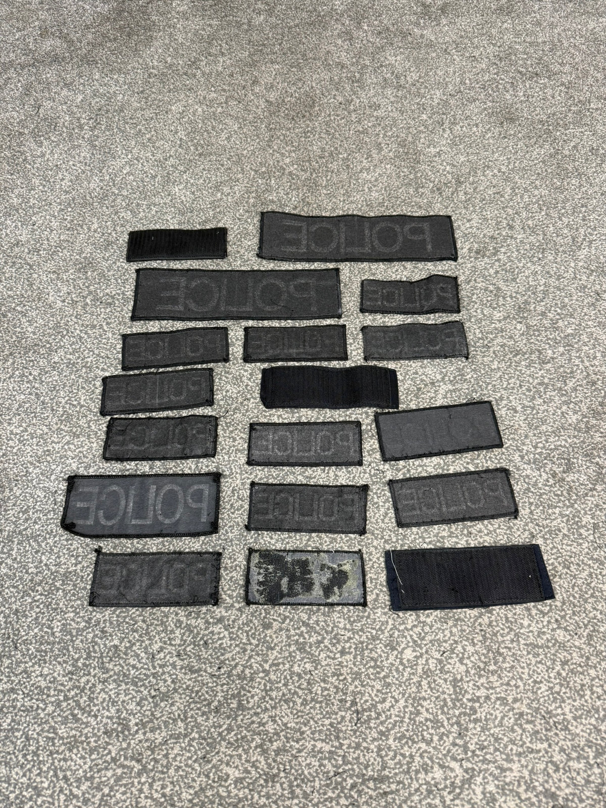 18x Genuine Ex Police Black Patches Badges Job Lot Bundle Collector Film / TV Uniform Display