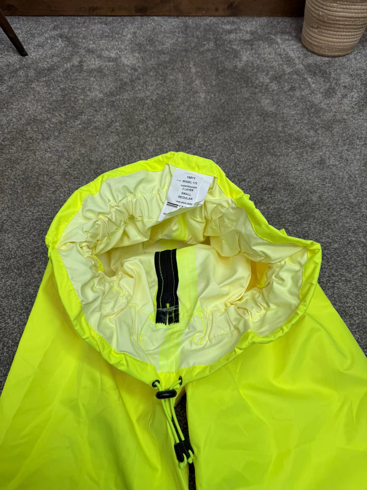 Ex Police Hi Vis Waterproof Over Trousers Builder Biker Outdoor Wet Weather Rain Trousers