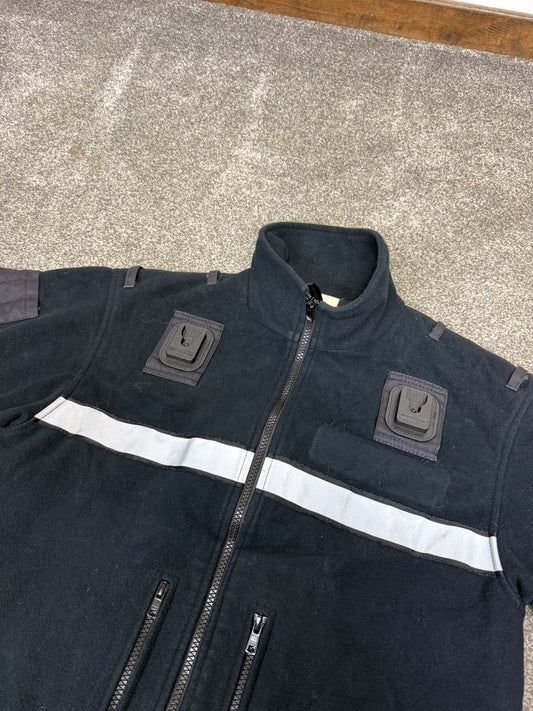 Ex Police Black Tornado Fleece Silver Reflective - Small