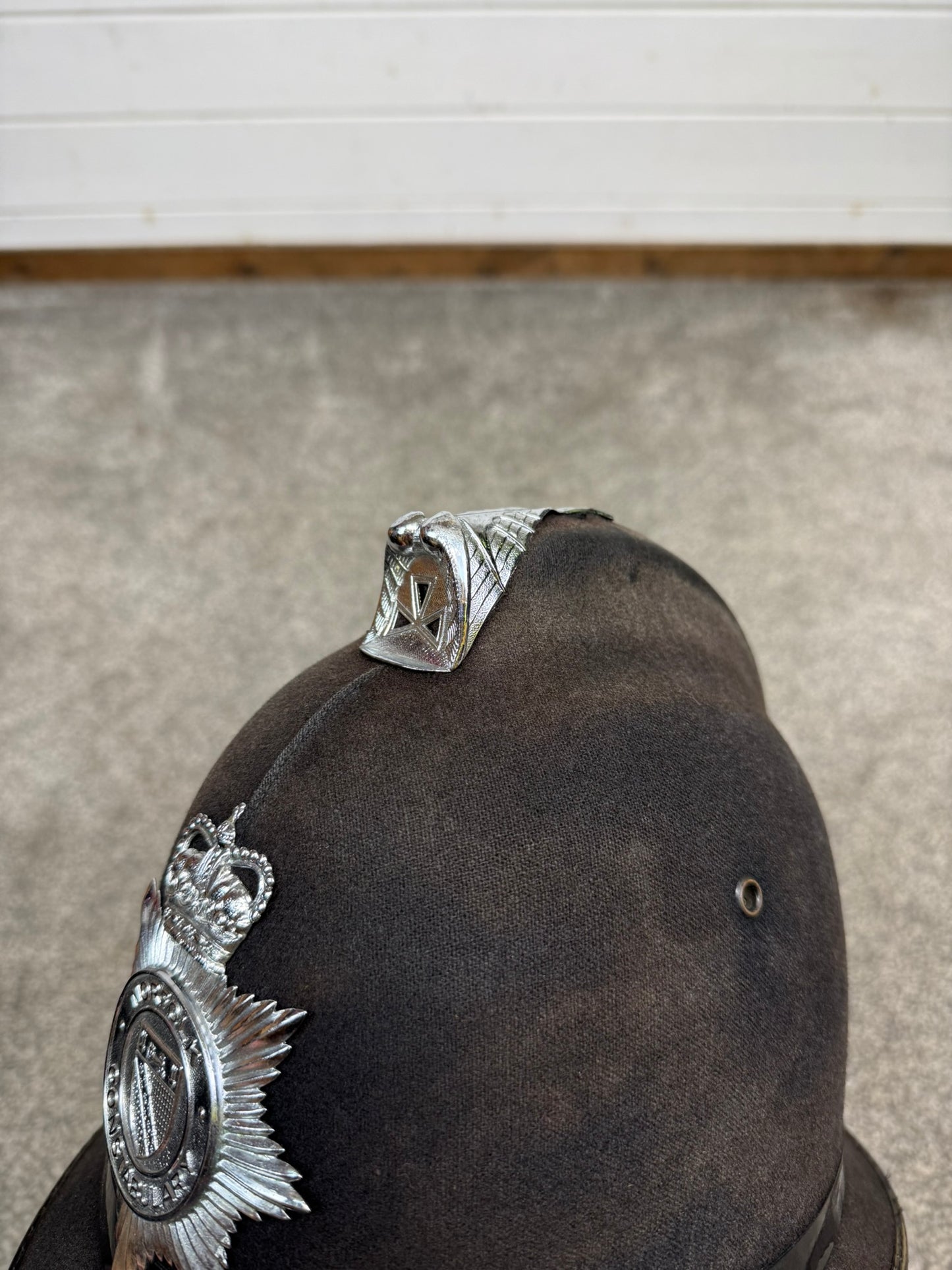 Ex Norfolk Constabulary Coxcomb Police Bobby Helmet 59cm Obsolete Collector