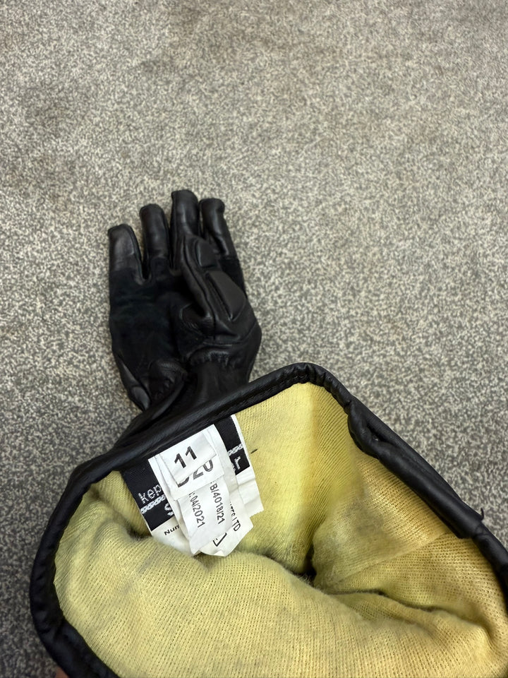 Ex Police MLA Defender Leather Riot Gloves Size 11 Motorcycle Biker Paintball Airsoft Security