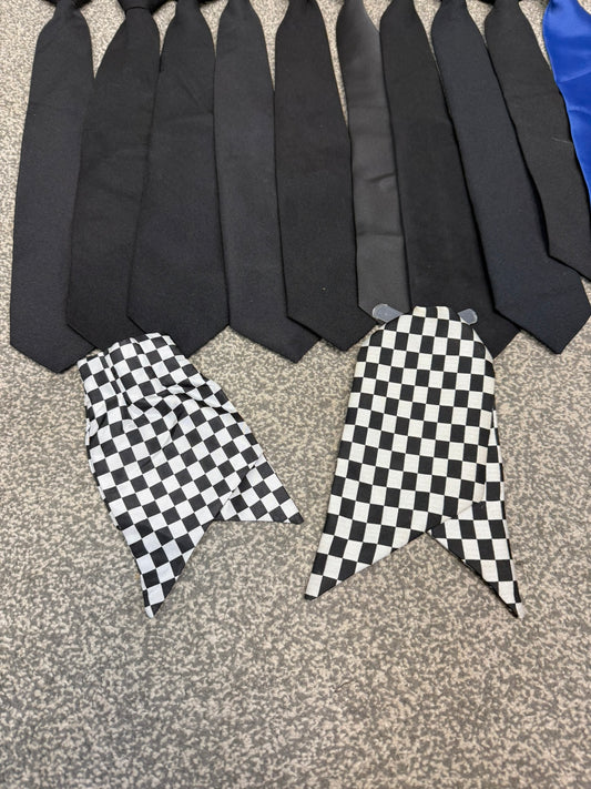 12x Ex Police Clip On Uniform Ties Job Lot Bundle Black, Blue & Cravat