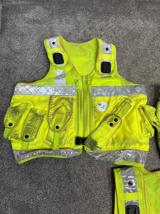 3x Ex Police Hi Vis Utility Tac Vest Job Lot LARGE Security Equipment Patrol Vests