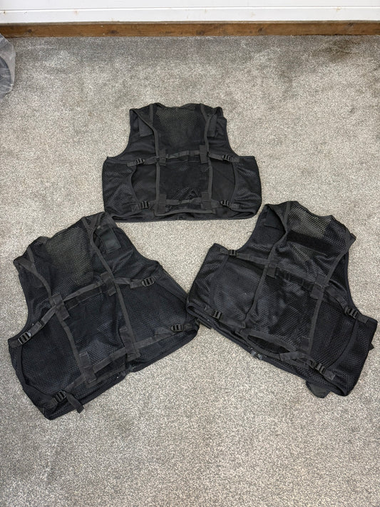 3x Ex Police Black Utility Tac Vest Job Lot Security Equipment Patrol Vests