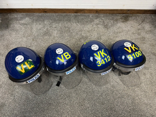 Ex Police Riot Helmet Defender Badged Collectable Display Airsoft Paintball