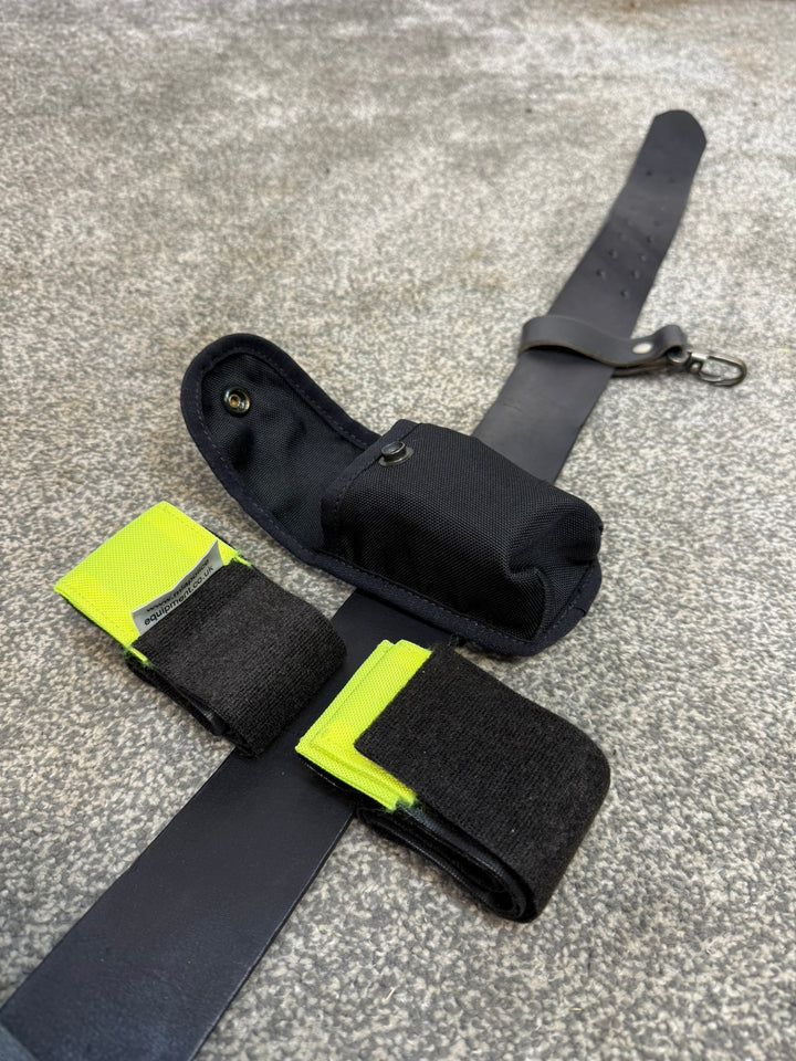 Ex Police Leather Belt & Pouches Fast Strap 40" Waist Security Patrol Belt