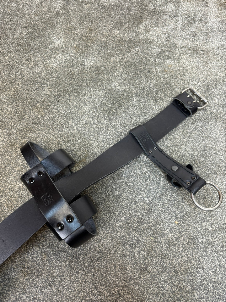 Ex Police Leather Belt & Pouches Fast Strap 40" Waist Security Patrol Belt