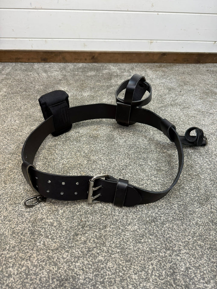 Ex Police Leather Belt & Pouches Fast Strap 40" Waist Security Patrol Belt