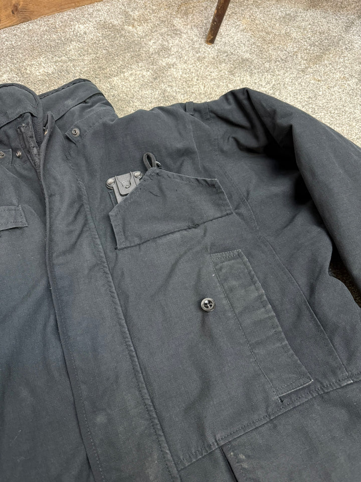 Ex Police Arktis Black Jacket Lined Coat Security Smock MEDIUM Military SAS