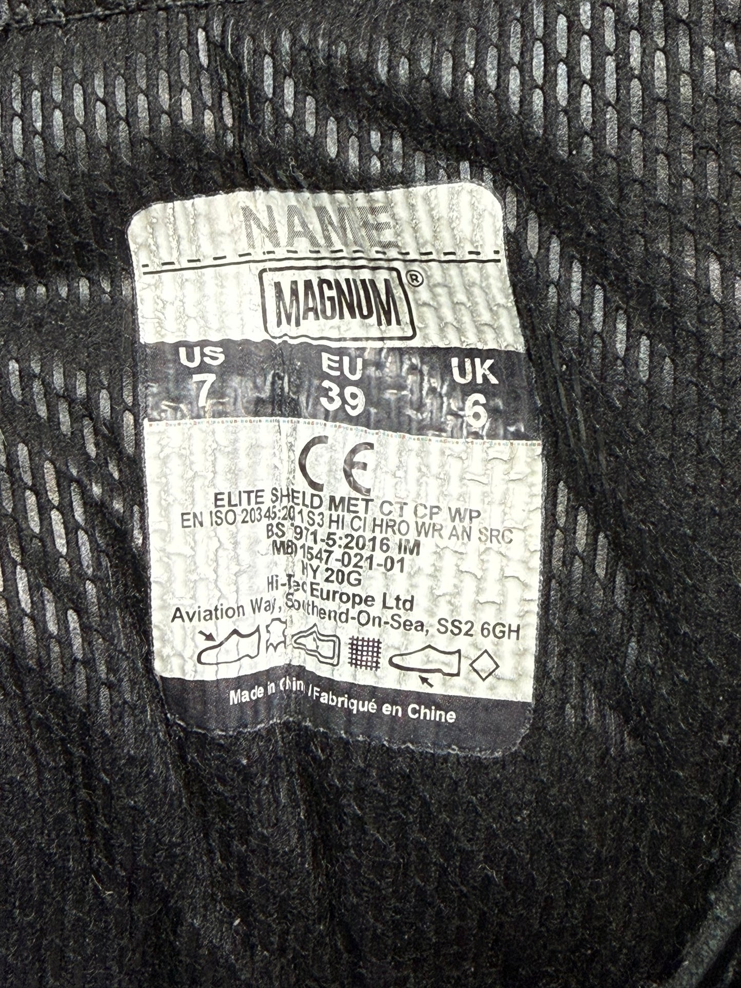 Ex Police Magnum Elite Shield Met Safety Boots Black Leather UK 6 Security Work