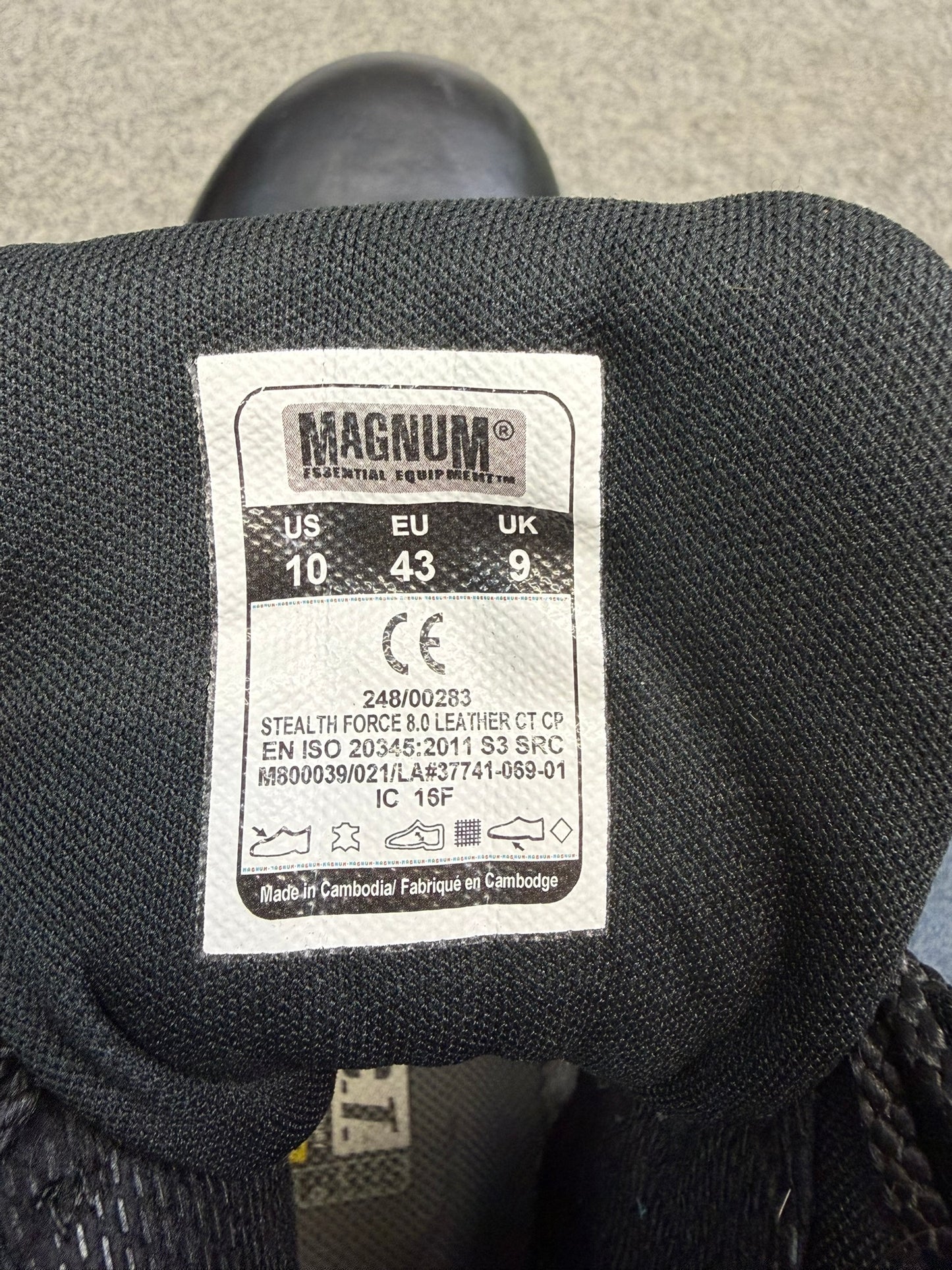 Magnum Stealth Force 8.0 Combat Boots Black Leather UK 9 Ex Police Security