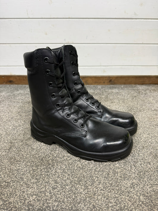 Ex Police Black Leather Boots Bata Industrials Safety Steel Toe UK 9