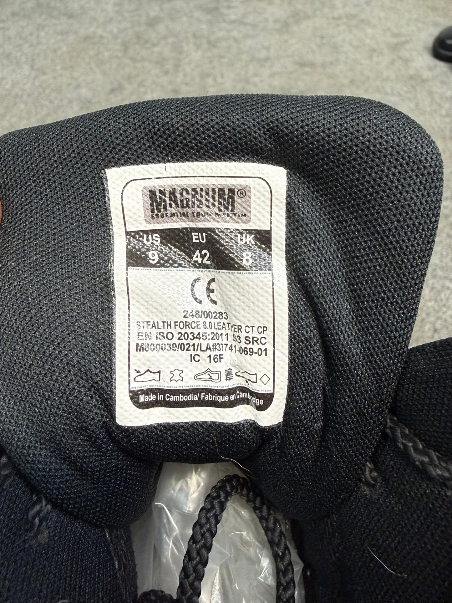 Magnum Stealth Force 8.0 Combat Boots Black Leather UK 8 Ex Police Security