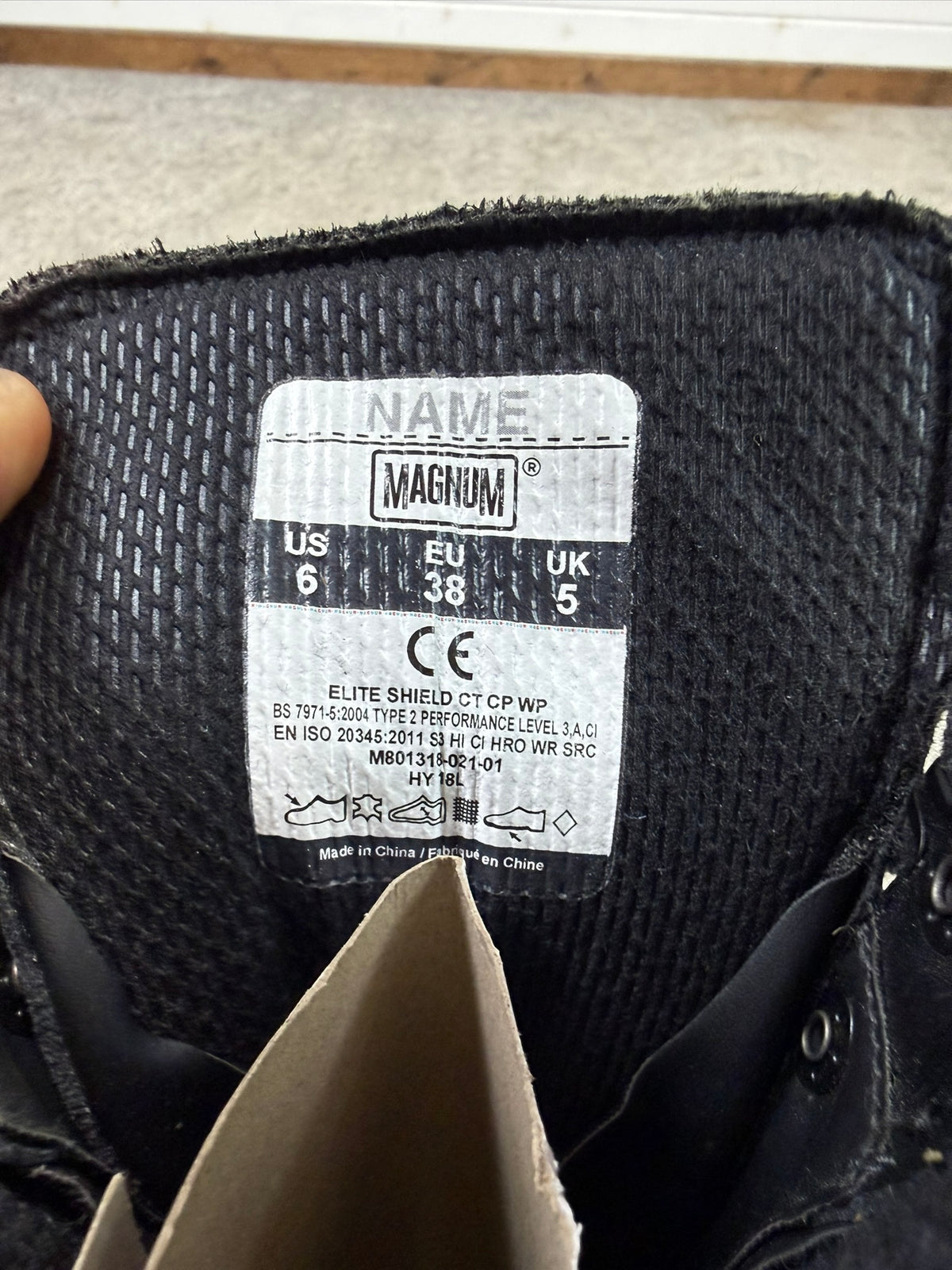 Magnum Elite Shield Black Leather Combat Patrol Boots UK 5 - VGC Security Work