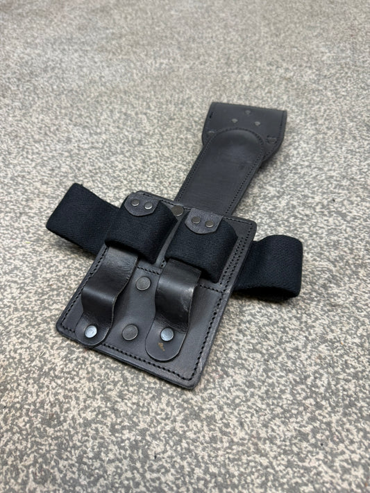 Ex Police MP5 Leather Double Mag Ammo Pouch Drop Leg Belt Attachment