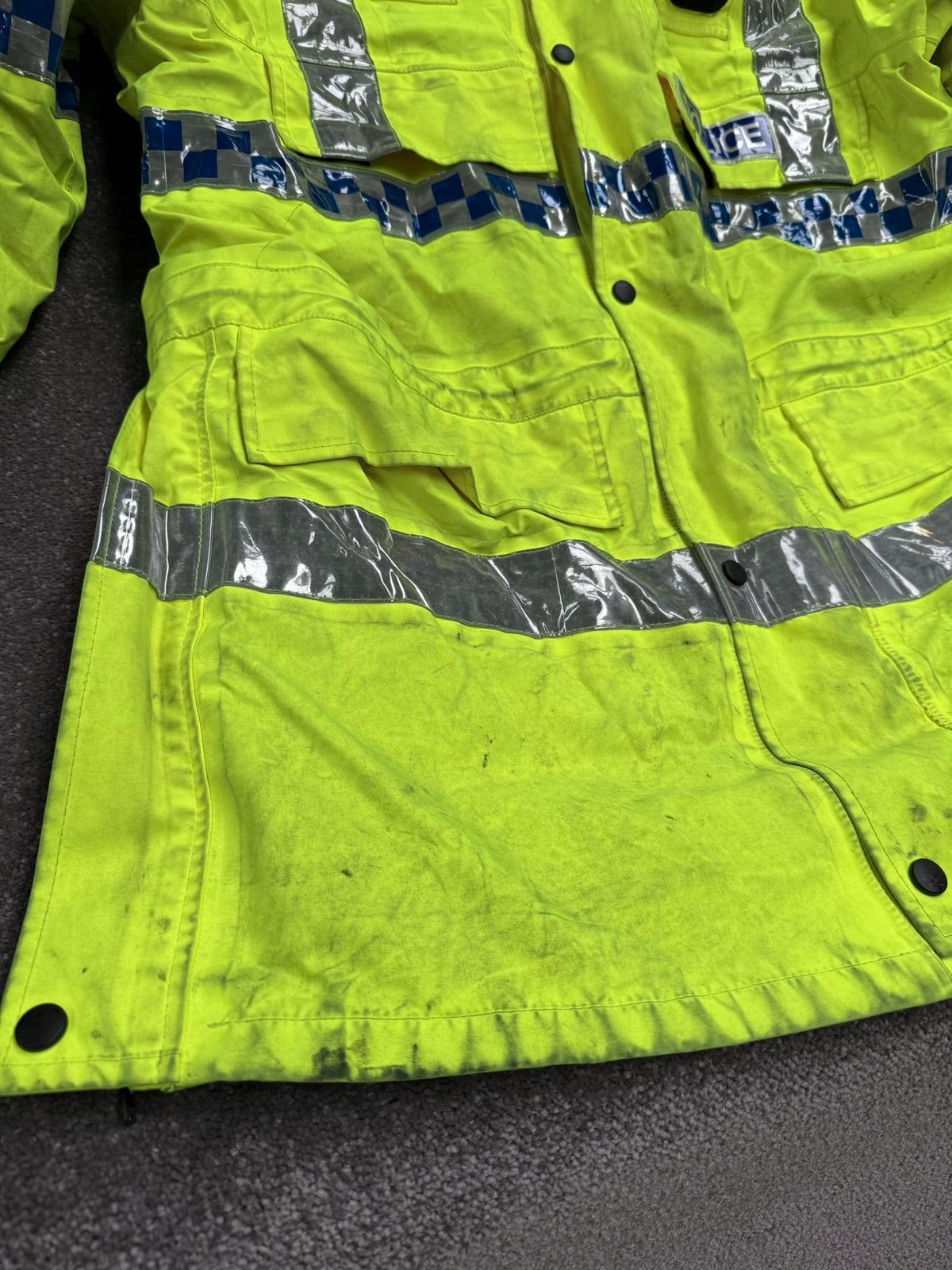 Ex Police Hi-Vis Waterproof Jacket Model 9 BADGED With Klickfast & Quilted Liner Grade B