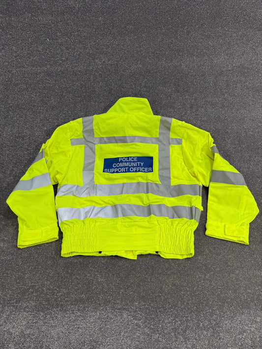 Ex Police Hi-Vis Lightweight Bomber Jacket Badged PCSO Traffic - MEDIUM Film TV Uniform Collector Display